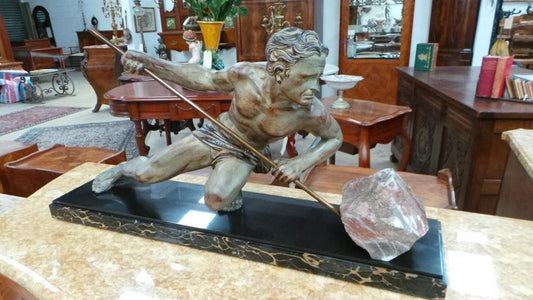 Art Deco Male Statue Show of Strength