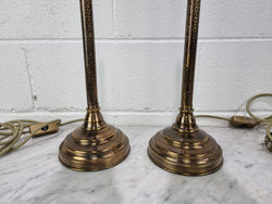 Pair of French Antique Style Table Lamps With Glass Shades | Antique & Vintage | Moonee Ponds Antiques | Australia Wide Delivery