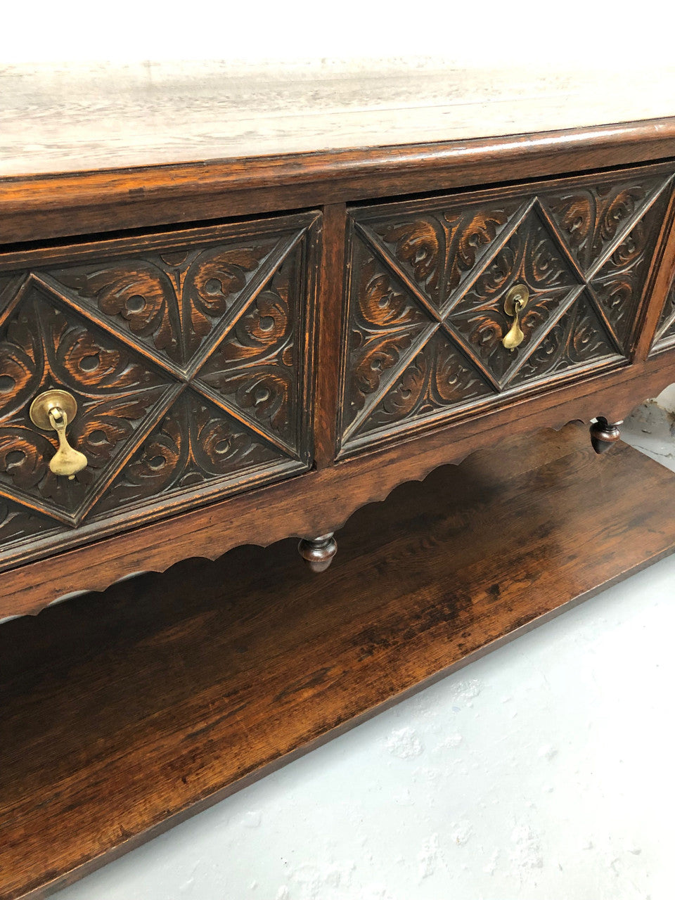Georgian Style Carved Oak Dresser | Antique & Vintage | Moonee Ponds Antiques | Australia Wide Delivery