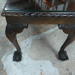 Chippendale Coffee Table With A Glass Top