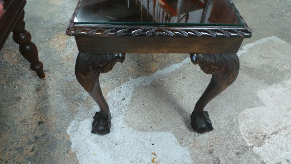 Chippendale Coffee Table With A Glass Top | Antique & Vintage | Moonee Ponds Antiques | Australia Wide Delivery