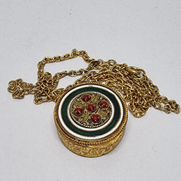 Vintage Gilt & Enamel Pill Box