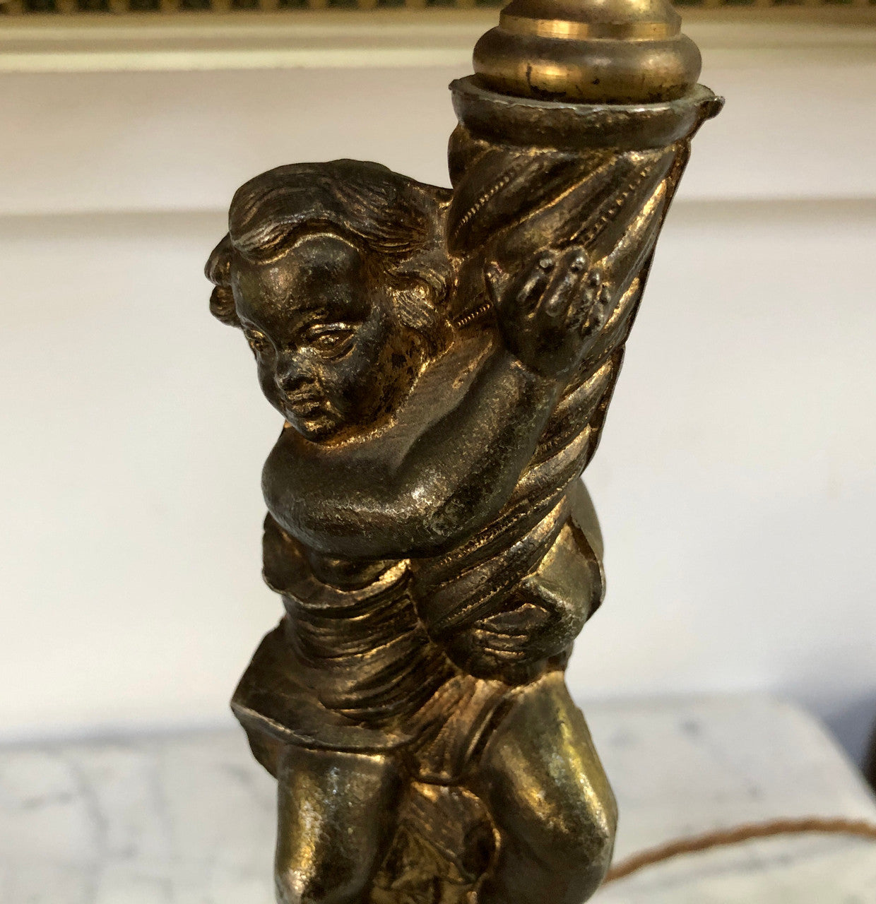 Lovely Cherub brass and Marble Lamp | Antique & Vintage | Moonee Ponds Antiques | Australia Wide Delivery