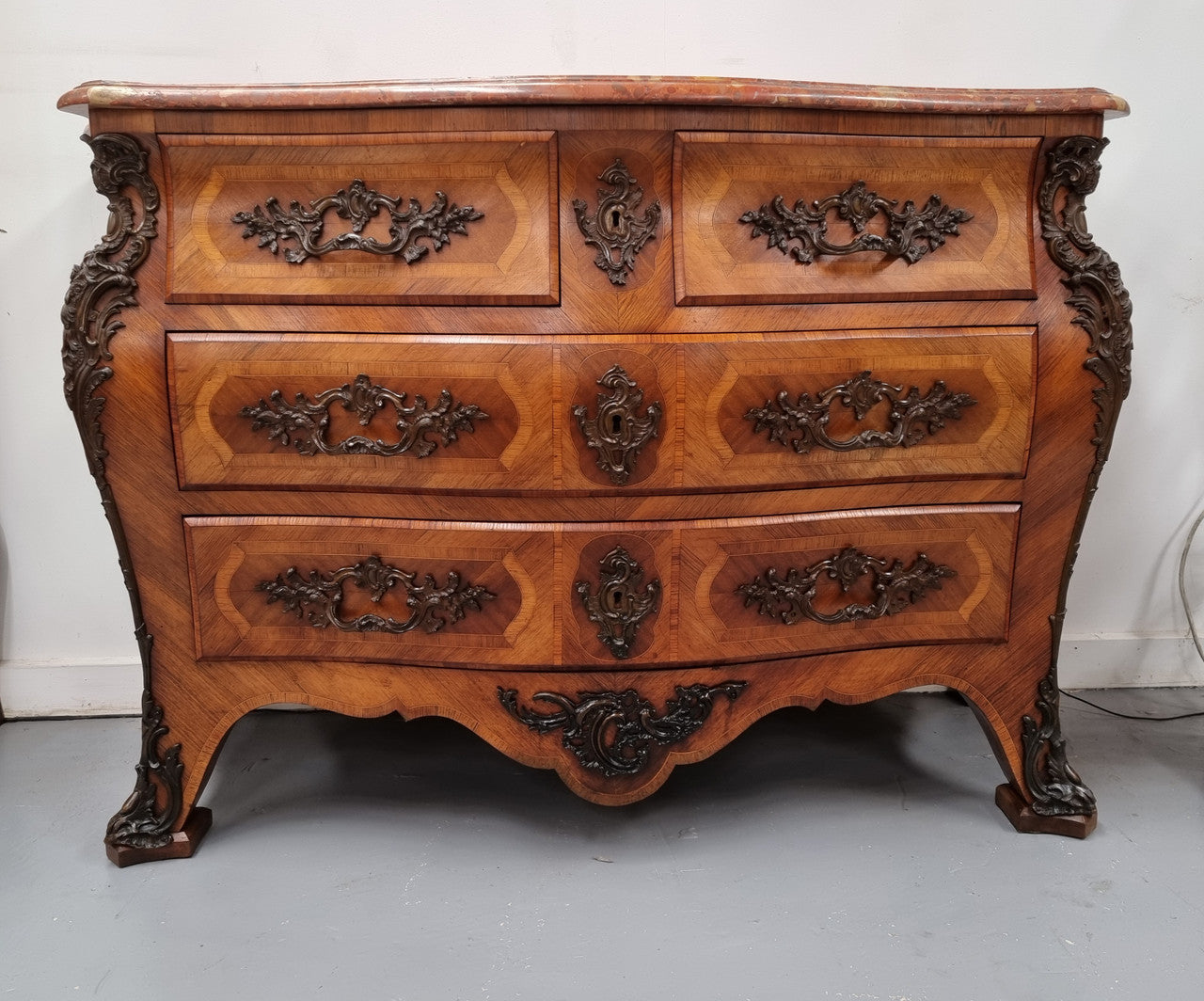 Grand 19th Century French Bombe Marble Top Commode | Antique & Vintage | Moonee Ponds Antiques | Australia Wide Delivery
