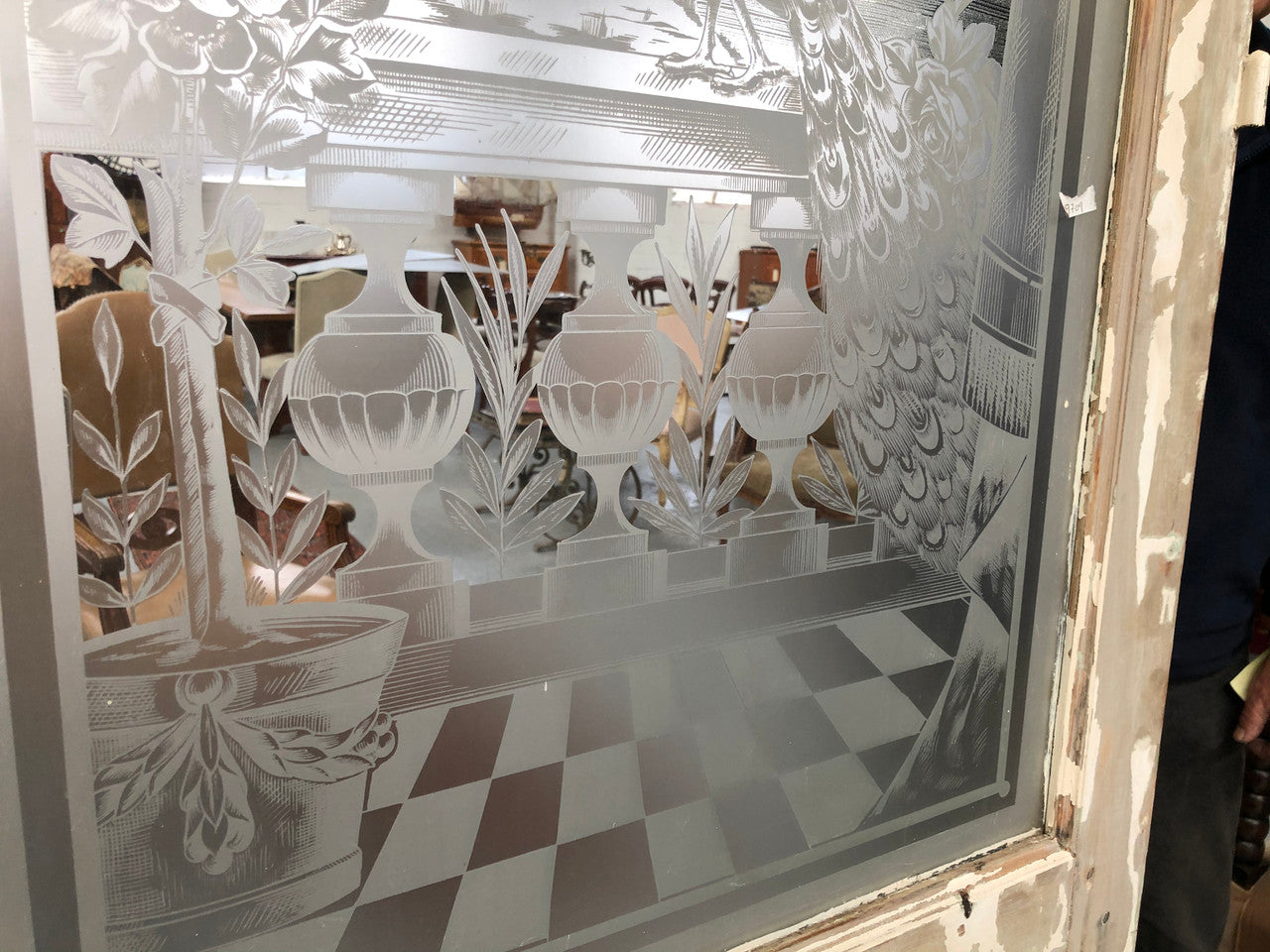 Pair of French Antique Doors With Acid Etched Panels | Antique & Vintage | Moonee Ponds Antiques | Australia Wide Delivery