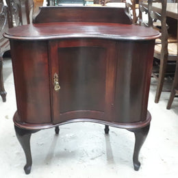 A Period Mahogany Kidney Shaped Multi Purpose Cabinet