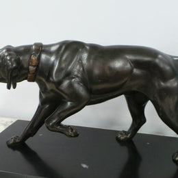 Art Deco Bronzed Spelter Statue Of Two Dogs