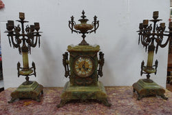 French Gilt Onyx Clock Set | Antique & Vintage | Moonee Ponds Antiques | Australia Wide Delivery