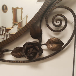 French Art Deco Wrought Iron Wall Mirror