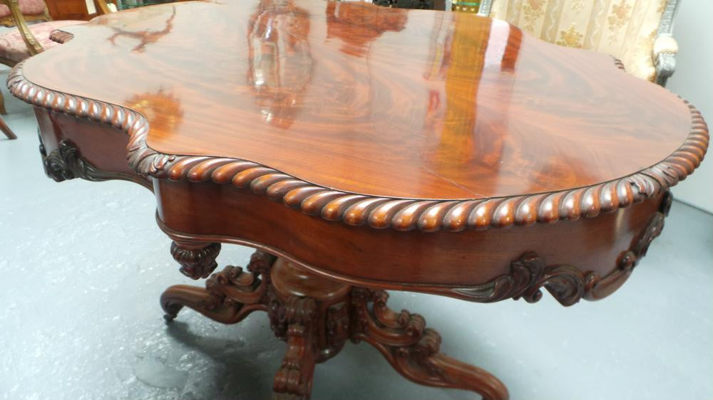 Antique French Flame Mahogany Centre Table | Antique & Vintage | Moonee Ponds Antiques | Australia Wide Delivery