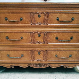 Large French Provincial Oak Chest Of Drawers