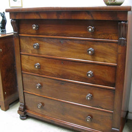 Victorian Flame Mahogany Chest of Drawers
