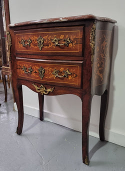 French Petite Two Drawer Inlaid Rosewood Commode | Antique & Vintage | Moonee Ponds Antiques | Australia Wide Delivery