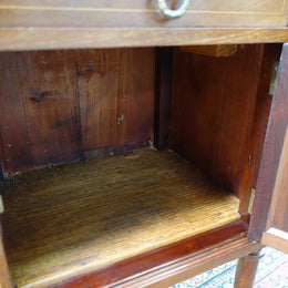 French Inlaid Walnut Bedside Cabinet