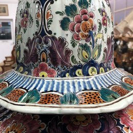 Stunning Large Antique Delft Lidded Vase