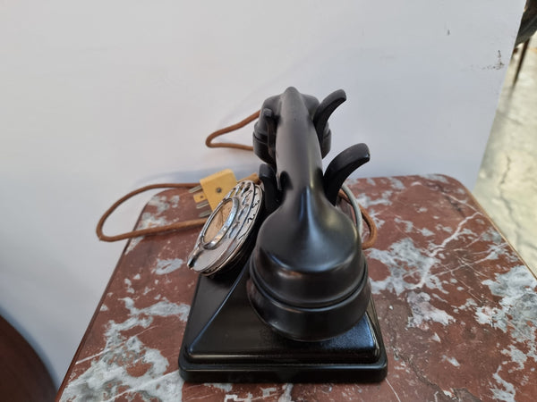 Fabulous black Art Deco rare pyramid shape Bakelite phone. It is in original good condition but is for decorative purposes only.