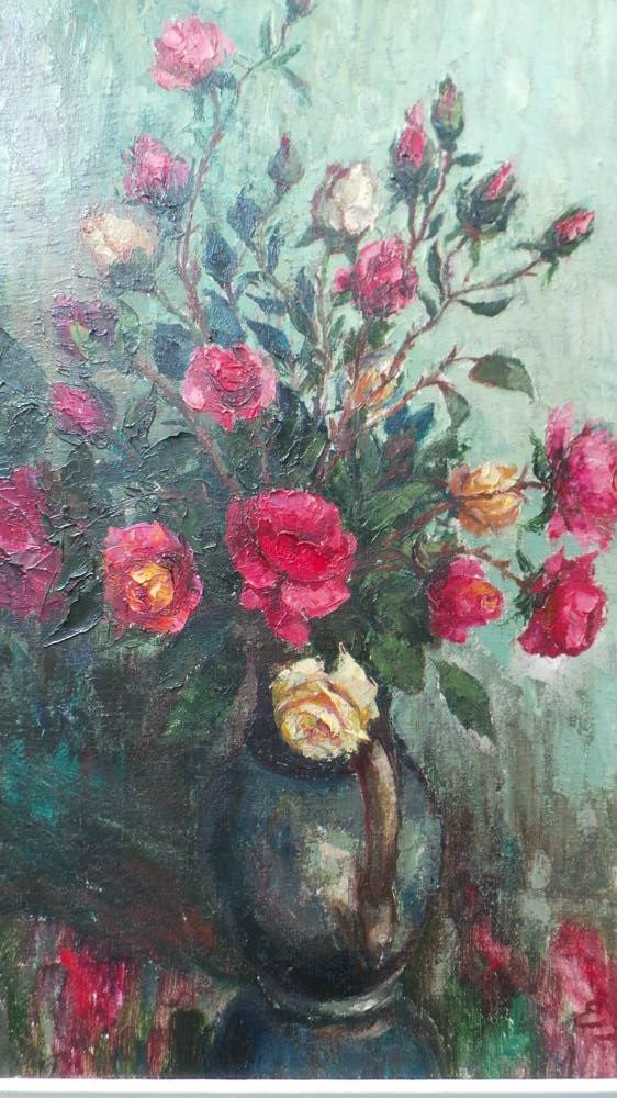 Floral Oil On Canvas