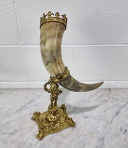 Pair Of 19th Century French Gilt Metal And Horn Mantle Vases | Antique & Vintage | Moonee Ponds Antiques | Australia Wide Delivery