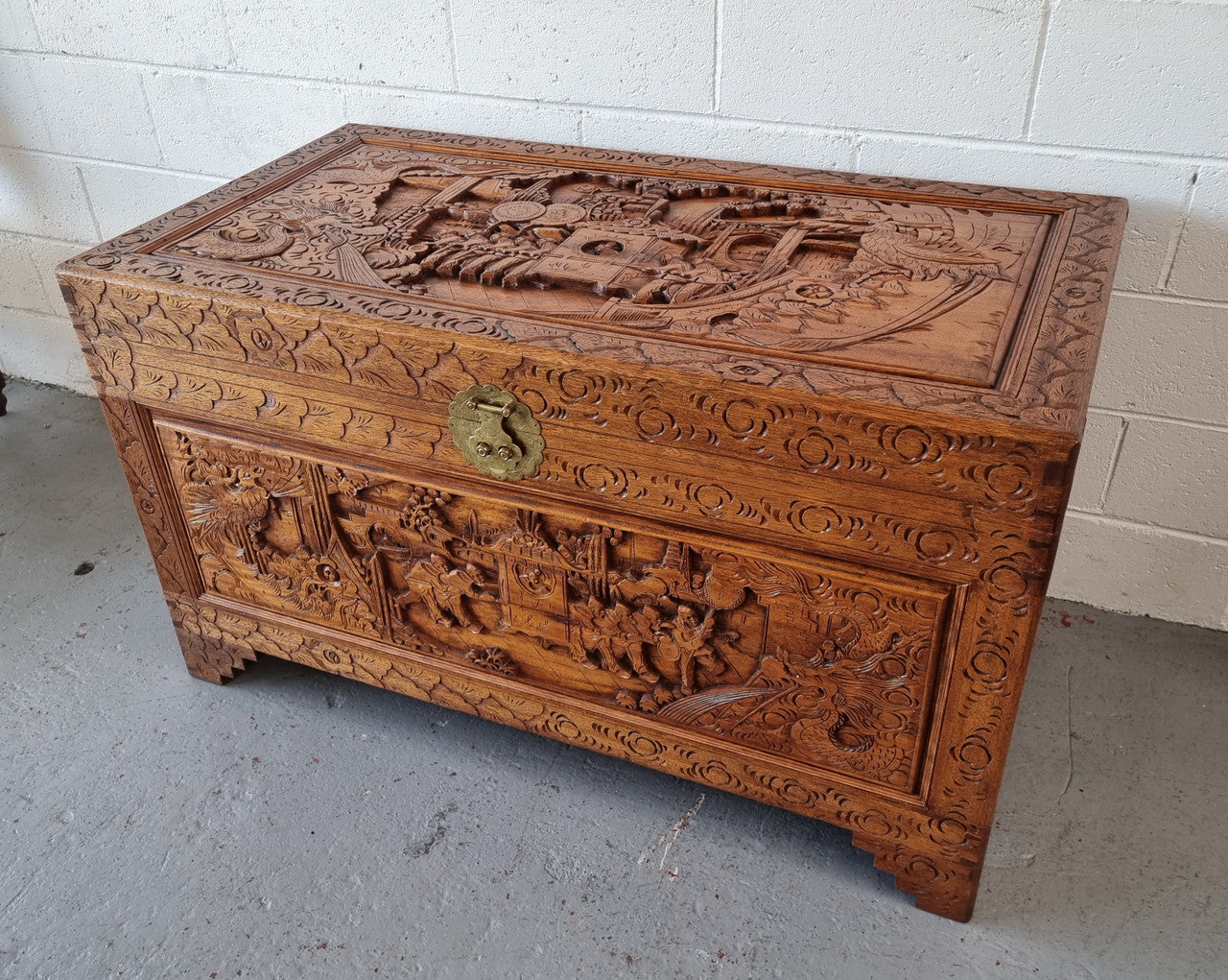 Beautifully Carved Large Oriental Storage Chest | Antique & Vintage | Moonee Ponds Antiques | Australia Wide Delivery