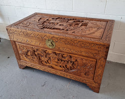 Beautifully Carved Large Oriental Storage Chest | Antique & Vintage | Moonee Ponds Antiques | Australia Wide Delivery