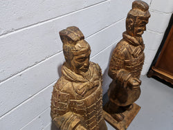 Impressive Pair of Carved Wood & Gilt Large Chinese Warriors | Antique & Vintage | Moonee Ponds Antiques | Australia Wide Delivery