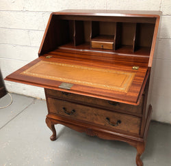 Chippendale Style Walnut & Burr Walnut Writing Bureau | Antique & Vintage | Moonee Ponds Antiques | Australia Wide Delivery