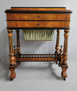 French 19th Century Mahogany & Ebonised Sewing-Work Table | Antique & Vintage | Moonee Ponds Antiques | Australia Wide Delivery