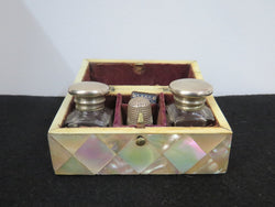 Very Rare Victorian Mother Of Pearl Ladies Travelling Vanity Set | Antique & Vintage | Moonee Ponds Antiques | Australia Wide Delivery