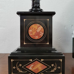 French Black Marble Three Piece Clock Set