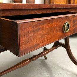 Regency Style 19th Century Leather Top Bureau