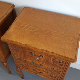 Pair Of French Provincial Oak Chest Bedsides