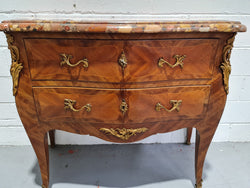 High Quality French Mahogany Louis XVth Style Marble Top Commode | Antique & Vintage | Moonee Ponds Antiques | Australia Wide Delivery