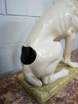 Large Antique Painted Terracotta Dog Statue | Antique & Vintage | Moonee Ponds Antiques | Australia Wide Delivery