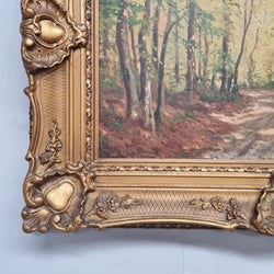 French Signed Oil On Canvas Painting Of Trees | Antique & Vintage | Moonee Ponds Antiques | Australia Wide Delivery