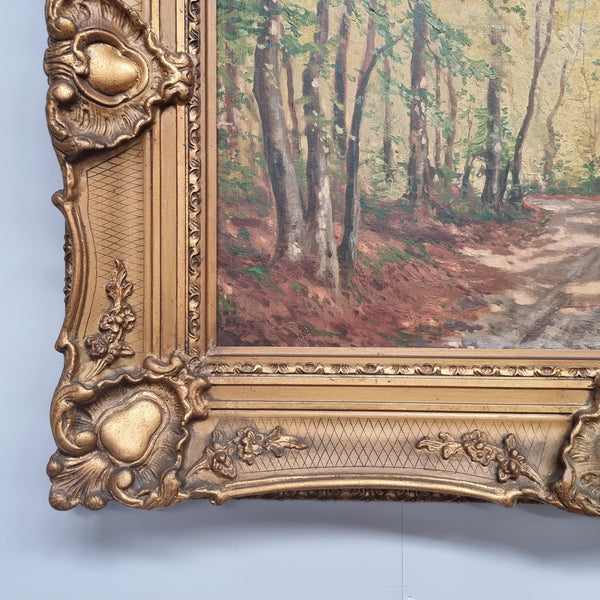 Amazing French signed oil on canvas painting of trees, it is framed in a lovely gilt frame. In good original condition. Please see photos as they form part of the description.