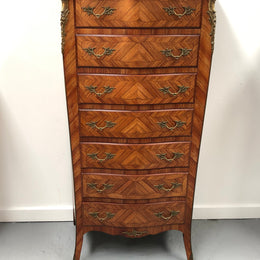 Kingwood Louis XV Inlaid Marble Top Semainier