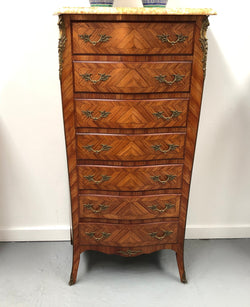 Kingwood Louis XV Inlaid Marble Top Semainier | Antique & Vintage | Moonee Ponds Antiques | Australia Wide Delivery