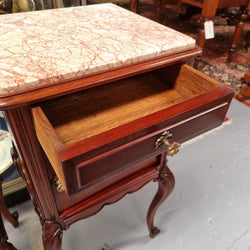 Pair French Louis 15th Style Mahogany Inset Marble Top Bedsides | Antique & Vintage | Moonee Ponds Antiques | Australia Wide Delivery