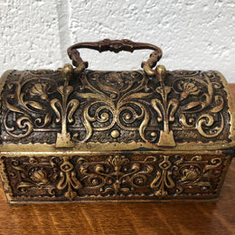Late Victorian ormolu casket in original condition. Circa 1890.