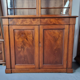 Rare early Australian colonial full Cedar bookcase. Plenty of storage underneath and glass top doors open up too three fully adjustable shelves. In good restored condition.