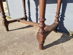 Rustic French Oak Side Table-Desk with Turned Legs | Antique & Vintage | Moonee Ponds Antiques | Australia Wide Delivery