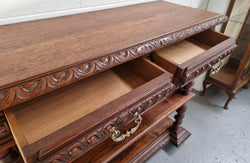 Henry II Style Nicely Carved French Oak Server | Antique & Vintage | Moonee Ponds Antiques | Australia Wide Delivery
