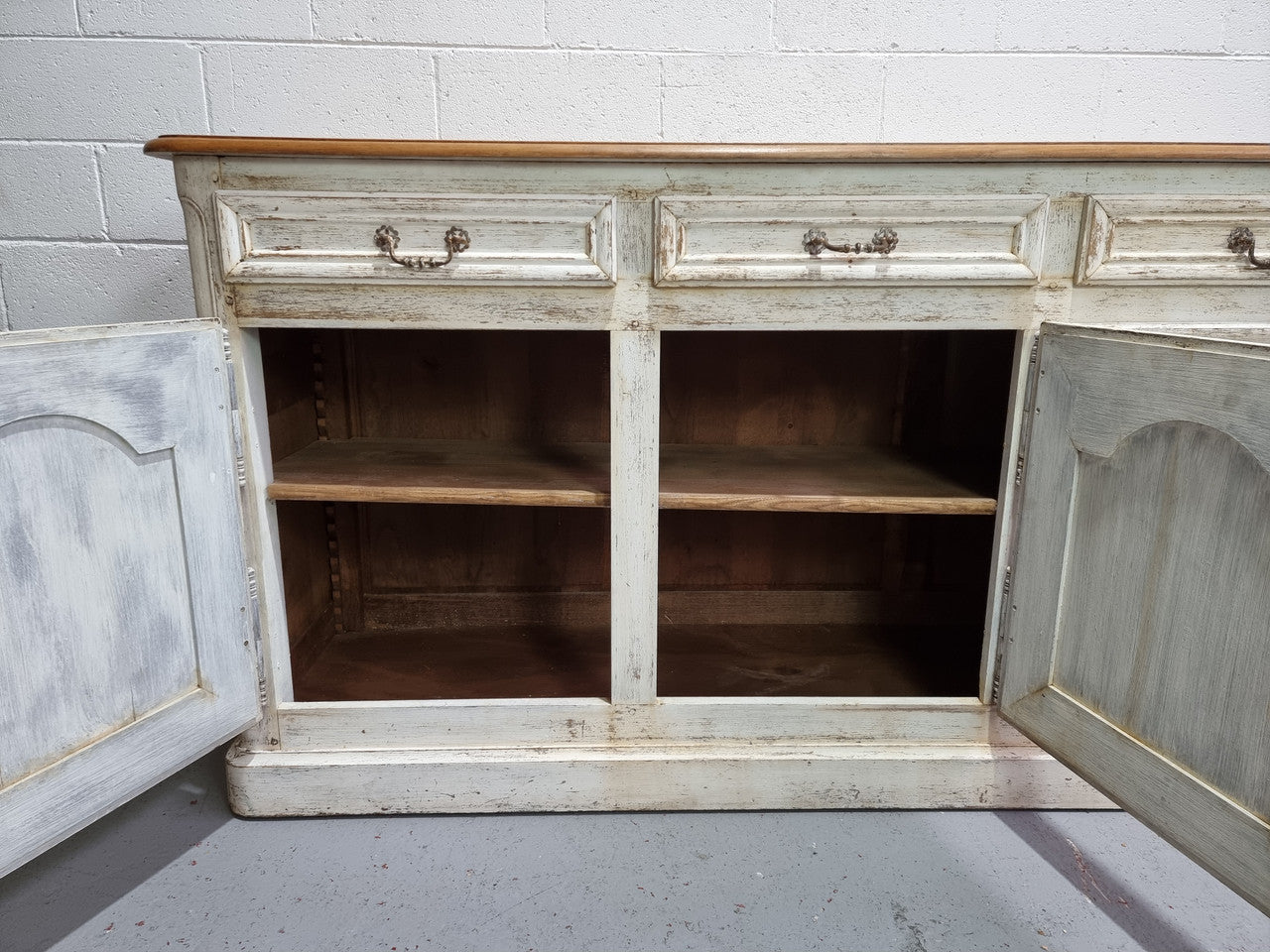 19th Century French Painted Three Door Oak Buffet | Antique & Vintage | Moonee Ponds Antiques | Australia Wide Delivery