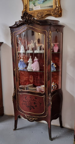 French Louis XV Style Marquetry Inlaid Vitrine With Ormolu Mounts | Antique & Vintage | Moonee Ponds Antiques | Australia Wide Delivery