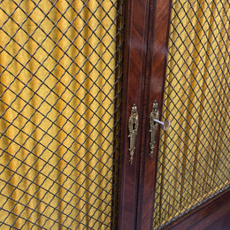 Beautiful 19th Century French Louis XV style Mahogany Blind Bookcase. This piece has lovely inlaid doors and ormolu mounts, marble top and four adjustable shelves. In good original detailed condition.