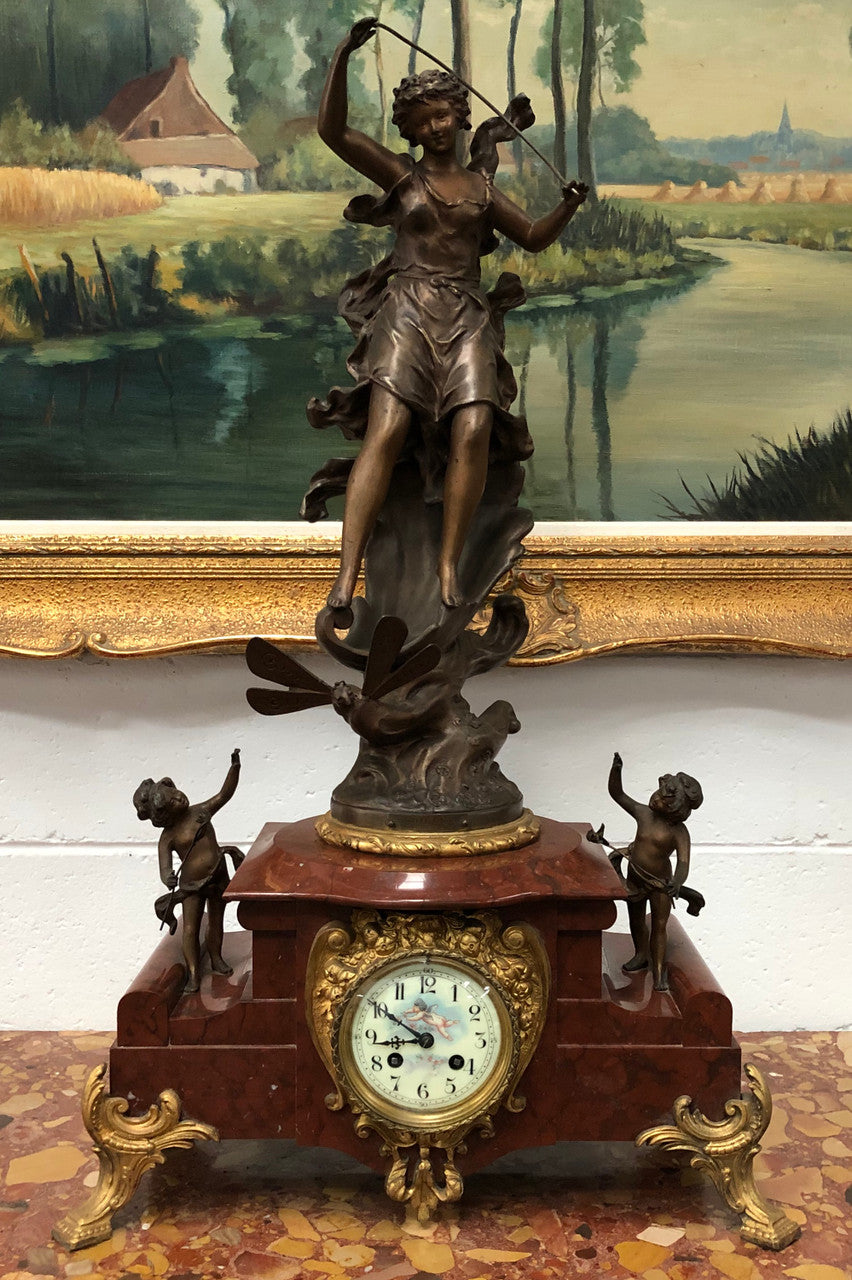 Antique French Bronzed Mantle Clock | Antique & Vintage | Moonee Ponds Antiques | Australia Wide Delivery