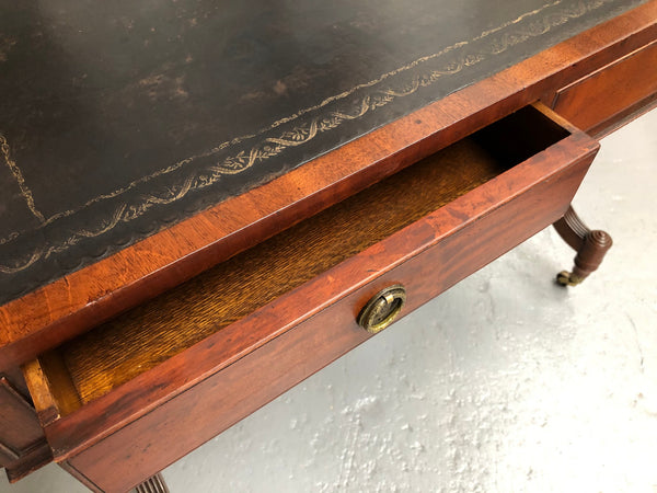 Regency Style 19th Century Leather Top Bureau