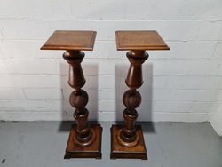 Pair of Unique French Oak Pedestals | Antique & Vintage | Moonee Ponds Antiques | Australia Wide Delivery