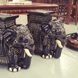 Vintage Chinese Elephant Planter Stand