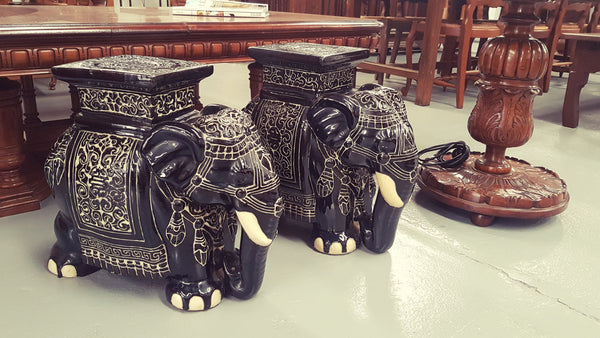 Vintage Chinese Elephant Planter Stand